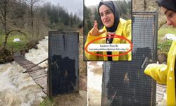 Rize'de asma köprüye kilitli demir kapı!