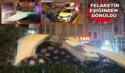 Fırtına Beylikdüzü'nde 15 katlı binanın dış cephesini düşürdü