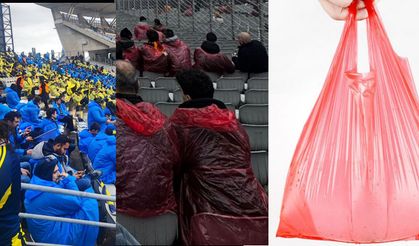Galatasaray taraftarından 'Çöp torbası yağmurluk' isyanı