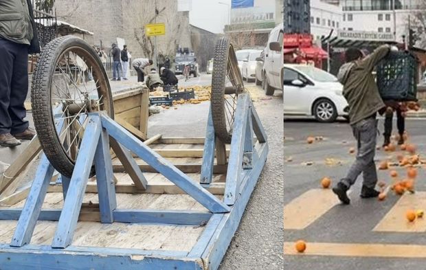 Diyarbakır'da seyyar satıcı ile zabıta gerginliği! Ortalık savaş alanına döndü...