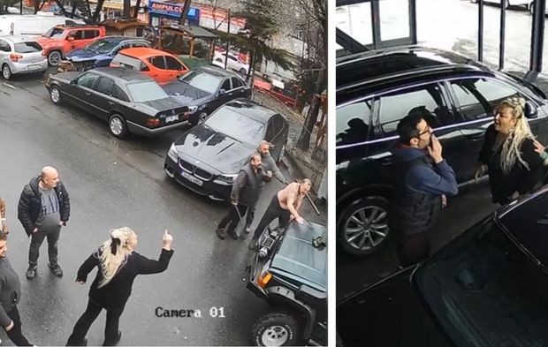 Sanayide korku filmi gibi anlar! Silahı görünce eşine siper oldu...