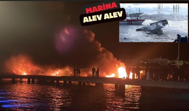 Bodrum Yalıkavak Marina'da milyonluk yatlar kül oldu