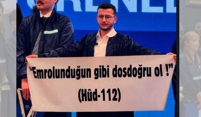 Ayetli pankartla gündeme gelmişti: Cumhurbaşkanına hakaretten tutuklandı