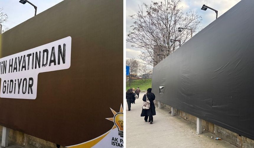 AKP 'dezenformasyon' demişti! Çağlayan’daki 'İBB Bilboard'u kaldırıldı