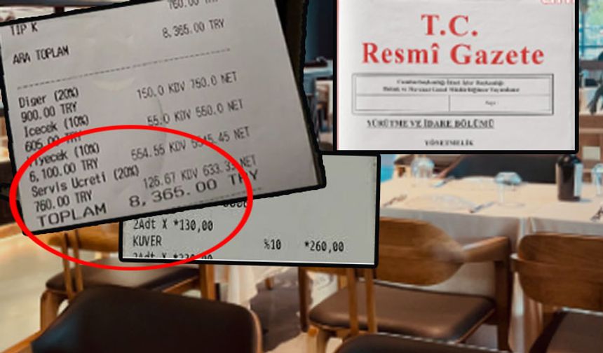 Restoranların 'servis, kuver' ücreti alması yasaklandı