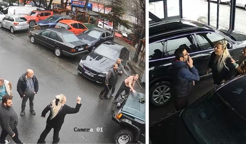 Sanayide korku filmi gibi anlar! Silahı görünce eşine siper oldu...