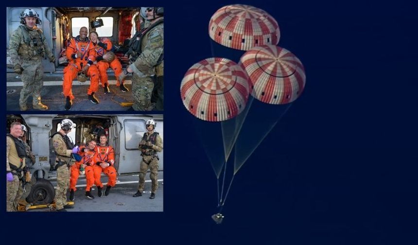 Artemis II mürettebatı tarihi yolculuğun ardından suya düştü