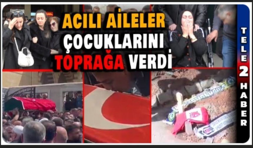 Öğretmen ve öğrencilerin cenazesinde gözyaşları sel oldu