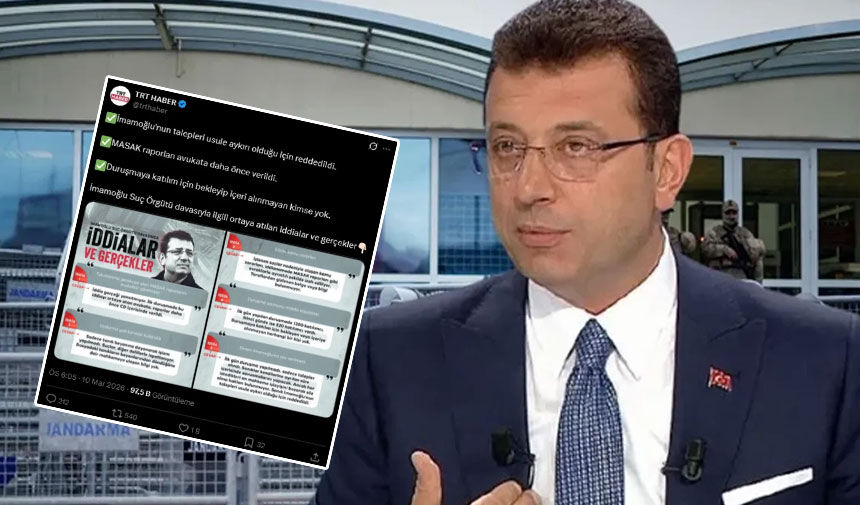 TRT'nin İmamoğlu paylaşımı büyük tepki çekti